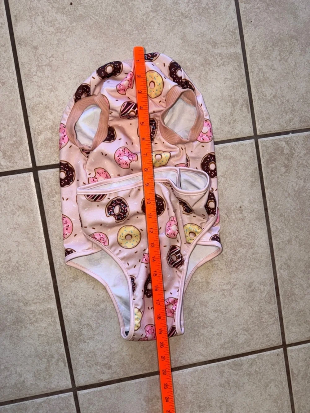 Pink Donut Print Dog recovery pajamas